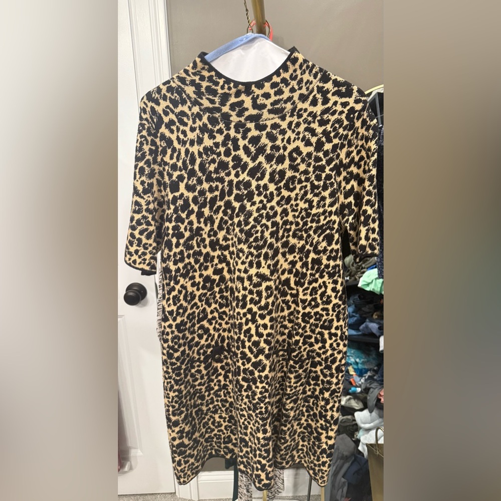Anthropologie Maeve Leopard Print Dress Size Large